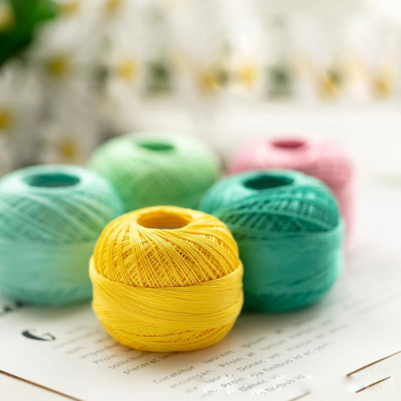 Size 10 Lace Thread 10g/Ball Cotton Crochet Tatting Knitting Thread Solid Color Embroidery Floss Home Stitching Sewing Supplies