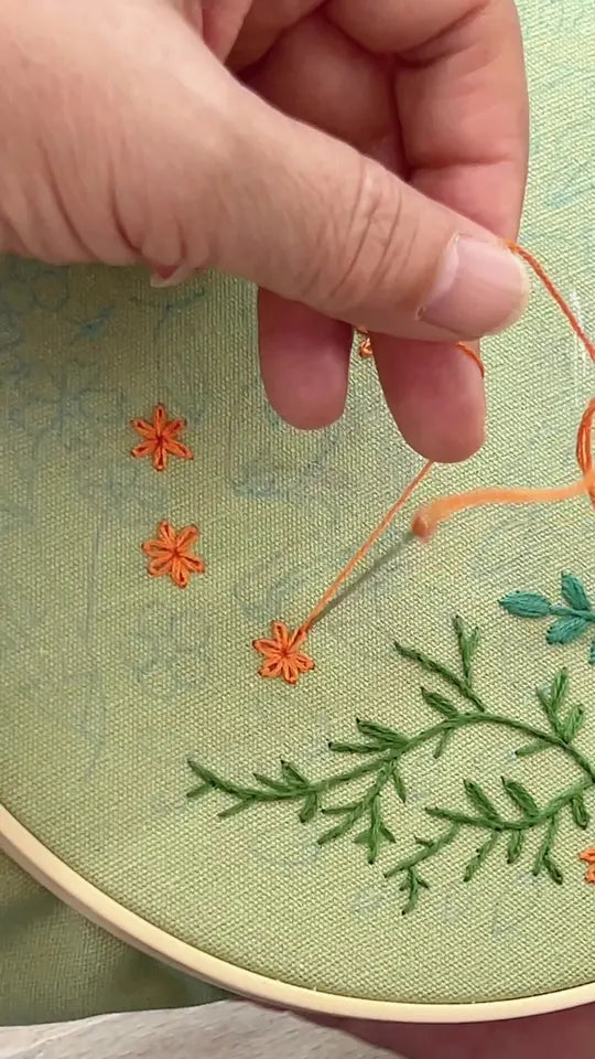 Rabbit Flower Embroidery Kit with Instructions Needles Thread Cross Stitch Kit for Beginner Floral Kit DIY Craft Easter Decor