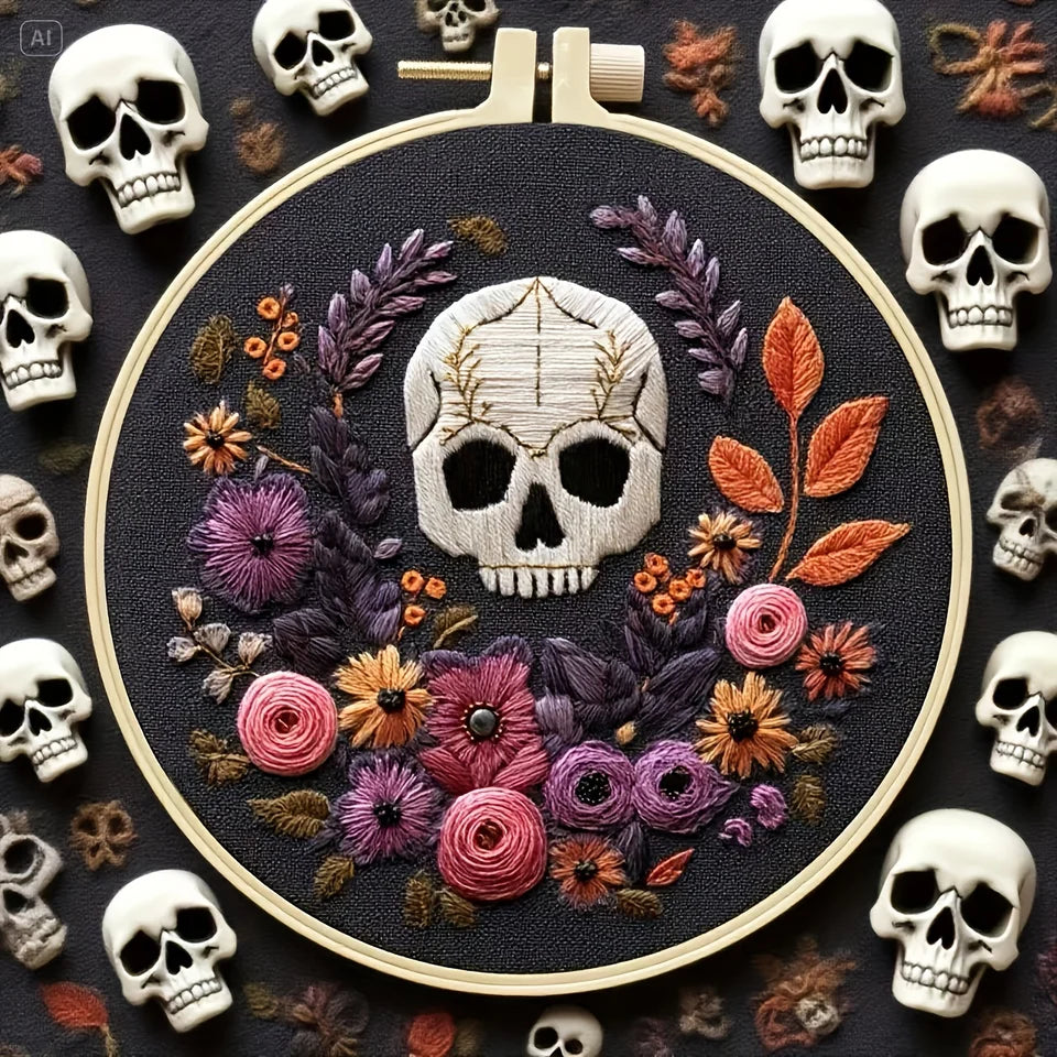 New creative Halloween pendant hand-embroidery DIY material pack for beginners. The set includes needles, threads, embroidery st