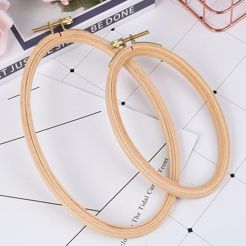 Bamboo Embroidery Hoop Frame Oval Embroidery Hoop Ring Cross Stitch DIY craft