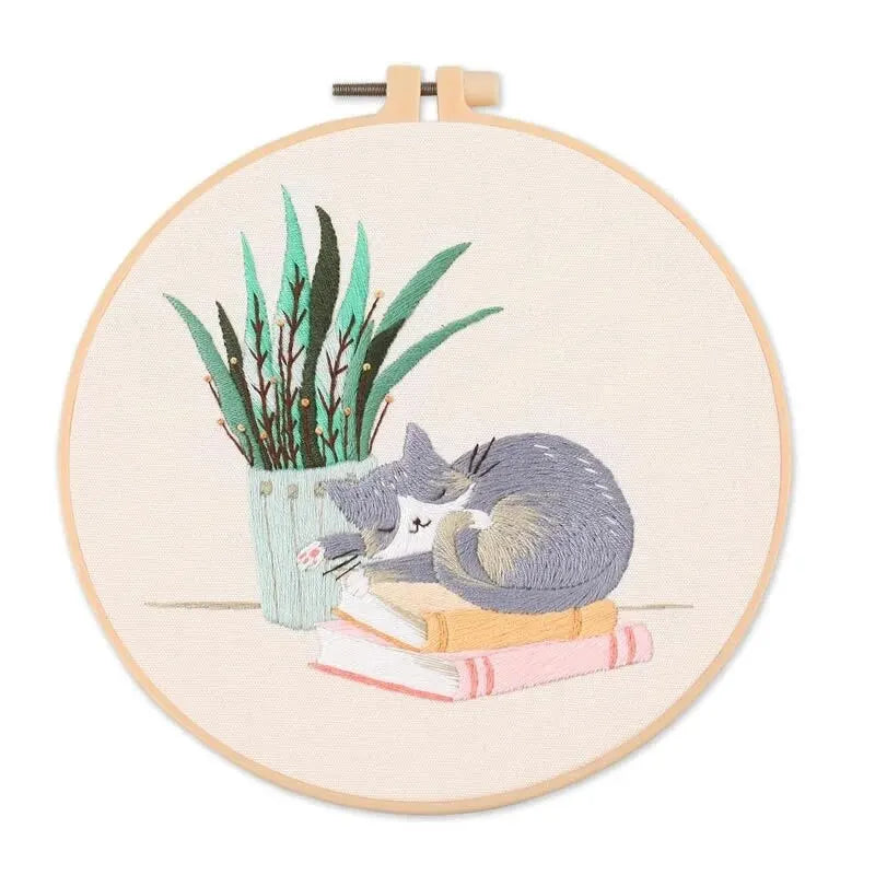 2024 New Embroidery Diy Material Package Kit Cat Pattern Cross Stitch Table Painting Hanging Picture