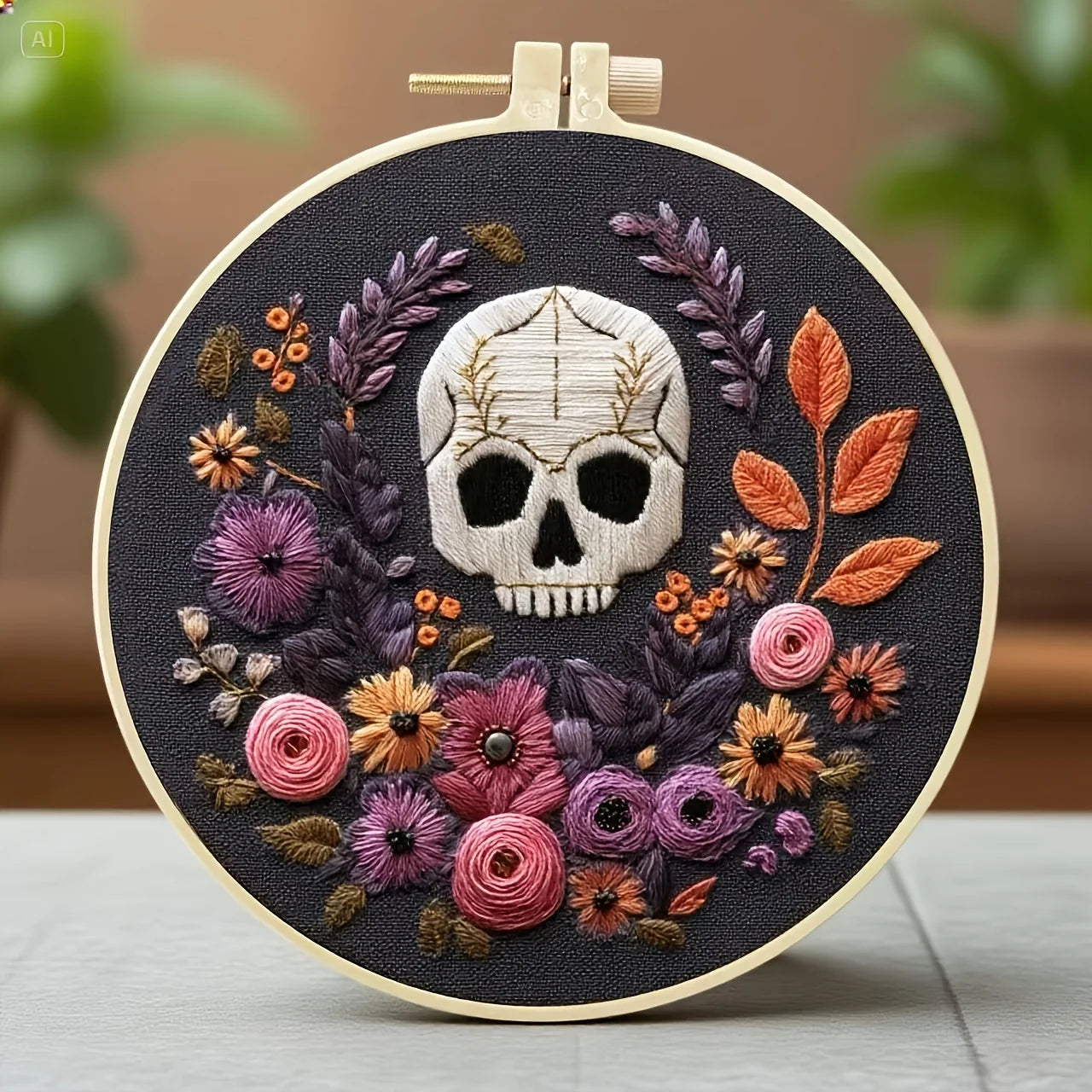 New creative Halloween pendant hand-embroidery DIY material pack for beginners. The set includes needles, threads, embroidery st