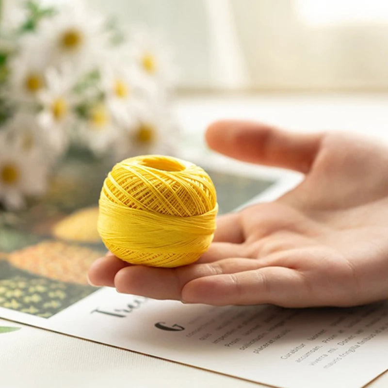 Size 10 Lace Thread 10g/Ball Cotton Crochet Tatting Knitting Thread Solid Color Embroidery Floss Home Stitching Sewing Supplies