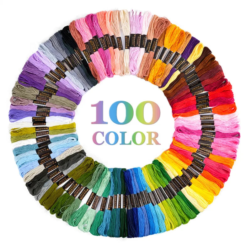 50/200pcs Multicolor Embroidery Thread Cross Stitch Floss Threads Sewing Skeins Craft Cross Stitch Floss Line DIY Sewing Tools