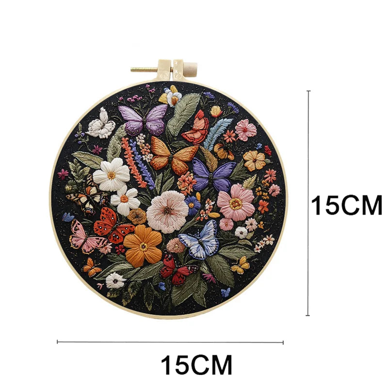 3D Beginner Embroidery Kit with Flower And Bird Pattern Traditional Handicraft Materials Set for Novices
