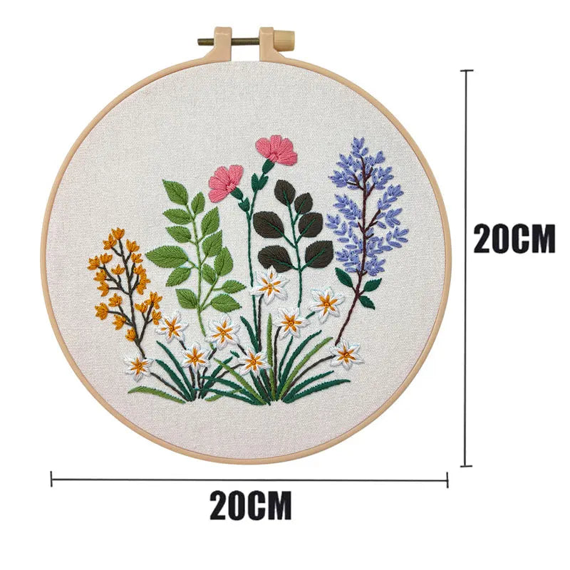 Flower Dog Embroidery Kit for Adults Kids Beginners Hand Embroidery Starter Kit Counted Stamped Cross Stitch Needlepoint Kit