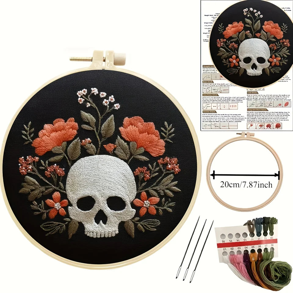 New creative Halloween pendant hand-embroidery DIY material pack for beginners. The set includes needles, threads, embroidery st