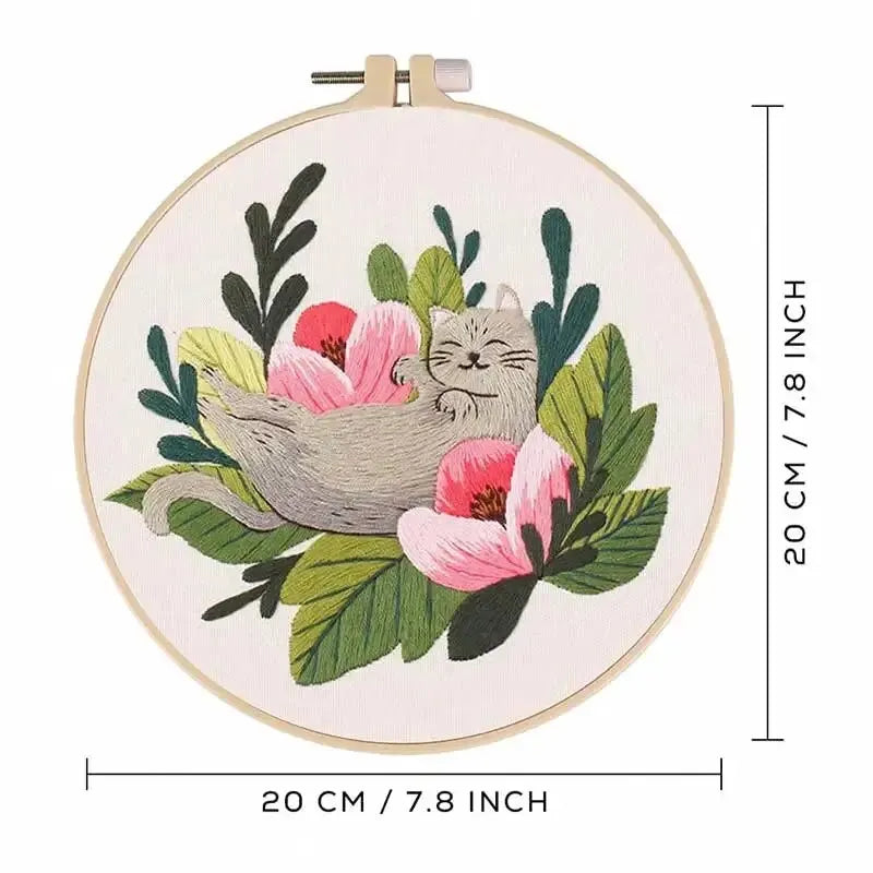 2024 New Embroidery Diy Material Package Kit Cat Pattern Cross Stitch Table Painting Hanging Picture