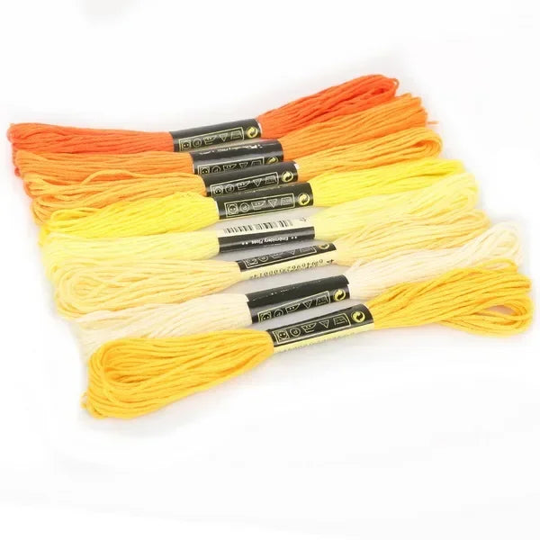 8lot 7.5m Silk Line Cotton Cross Stitch Thread Sewing Skeins Embroidery Thread Floss Kit Knitting Spiraea Sewing Accessories