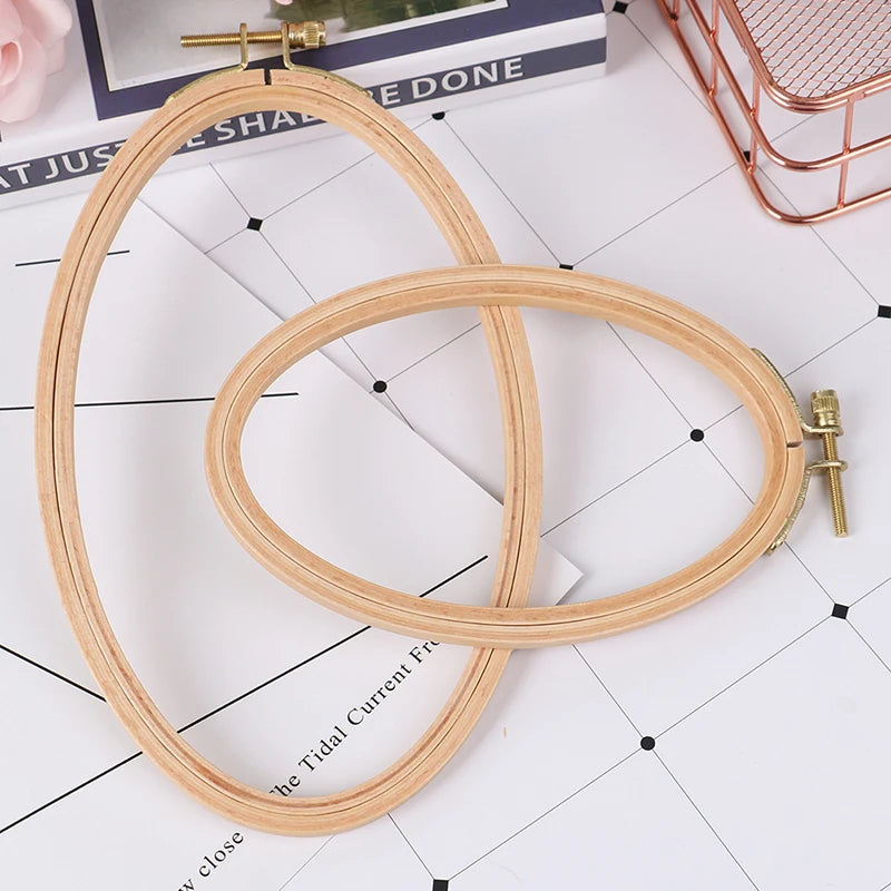Bamboo Embroidery Hoop Frame Oval Embroidery Hoop Ring Cross Stitch DIY craft