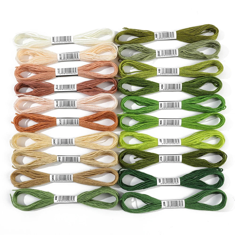 20colors/set Embroidery Floss Thread Set Cross Stitch Thread Macaron Rainbow Color Assortment for DIY Sewing DIY Sewing Design