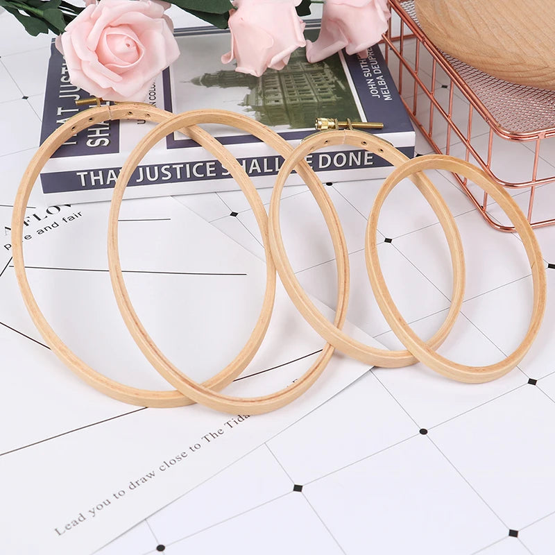 Bamboo Embroidery Hoop Frame Oval Embroidery Hoop Ring Cross Stitch DIY craft