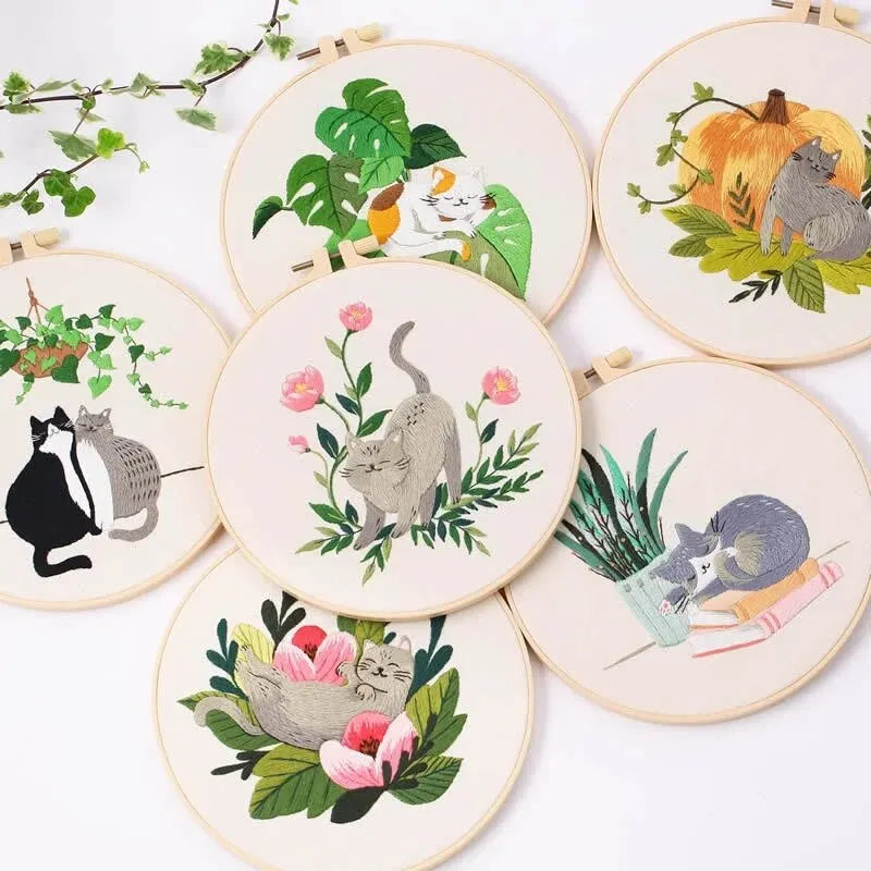 2024 New Embroidery Diy Material Package Kit Cat Pattern Cross Stitch Table Painting Hanging Picture