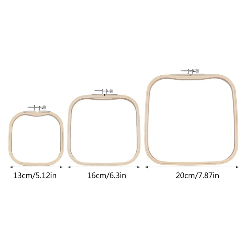 3Pcs Square Embroidery Hoop Adjustable Stitching Hoop for Needlework Craft New