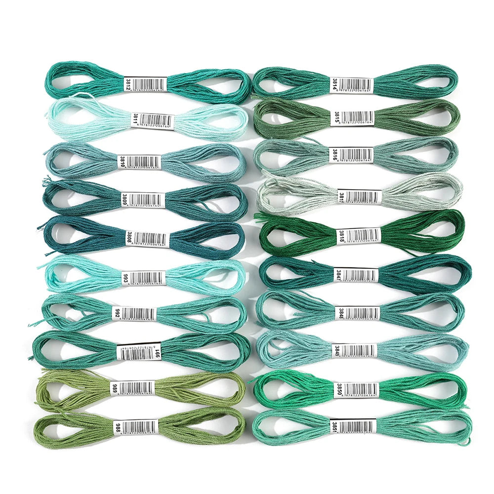 20colors/set Embroidery Floss Thread Set Cross Stitch Thread Macaron Rainbow Color Assortment for DIY Sewing DIY Sewing Design