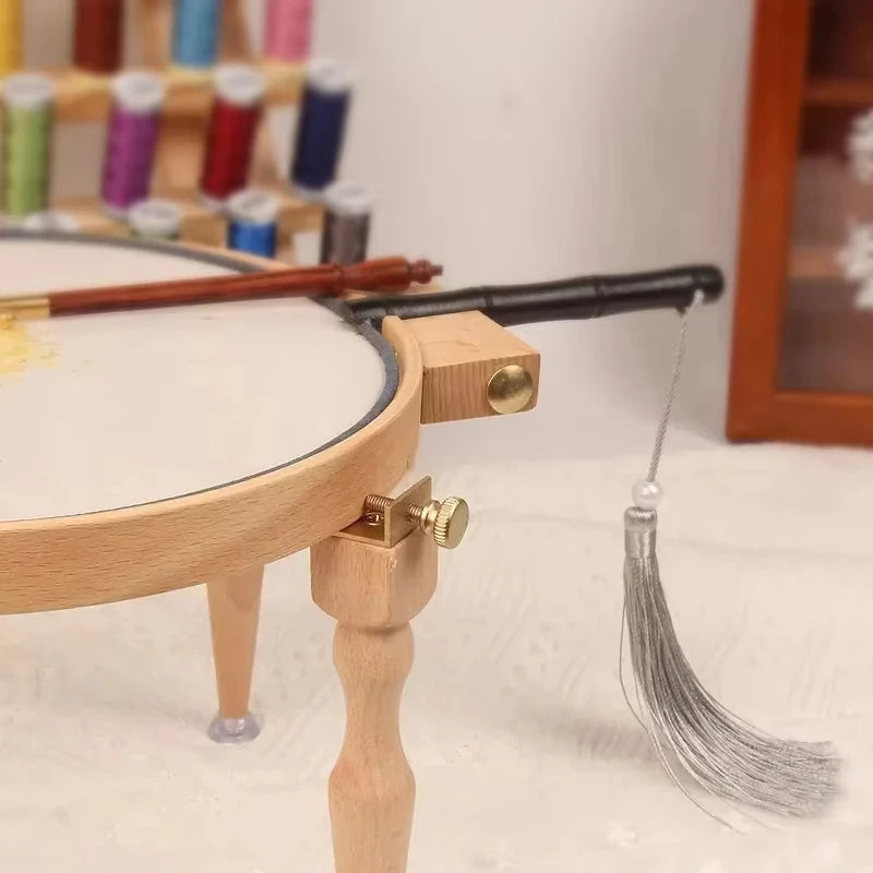 3/4Pcs Adjustable Portable Wooden Embroidery Hoop Stand For Handmade Cross Stitch Hoop Embroidery Ring Frame Embroidery Tools