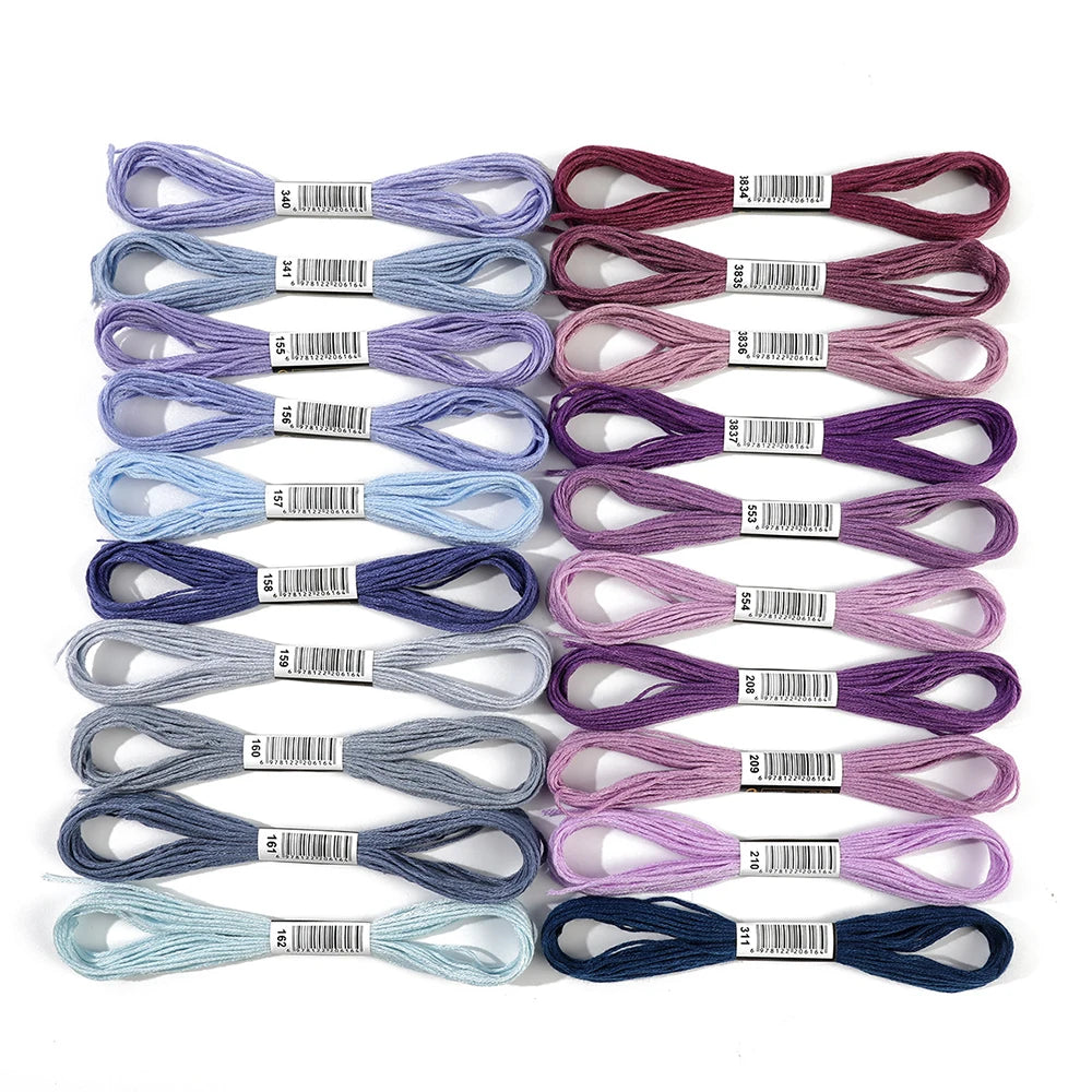 20colors/set Embroidery Floss Thread Set Cross Stitch Thread Macaron Rainbow Color Assortment for DIY Sewing DIY Sewing Design