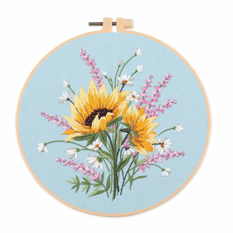 Flower Embroidery Starter Kit With Embroidered Hoop Cloth DIY Handmade Cross Stitch Set For Craft Lover Dropshipping Wholesale