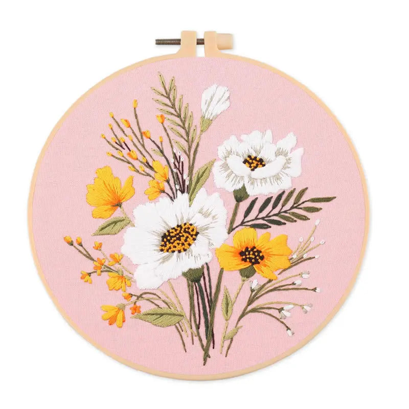 Flower Embroidery Starter Kit With Embroidered Hoop Cloth DIY Handmade Cross Stitch Set For Craft Lover Dropshipping Wholesale