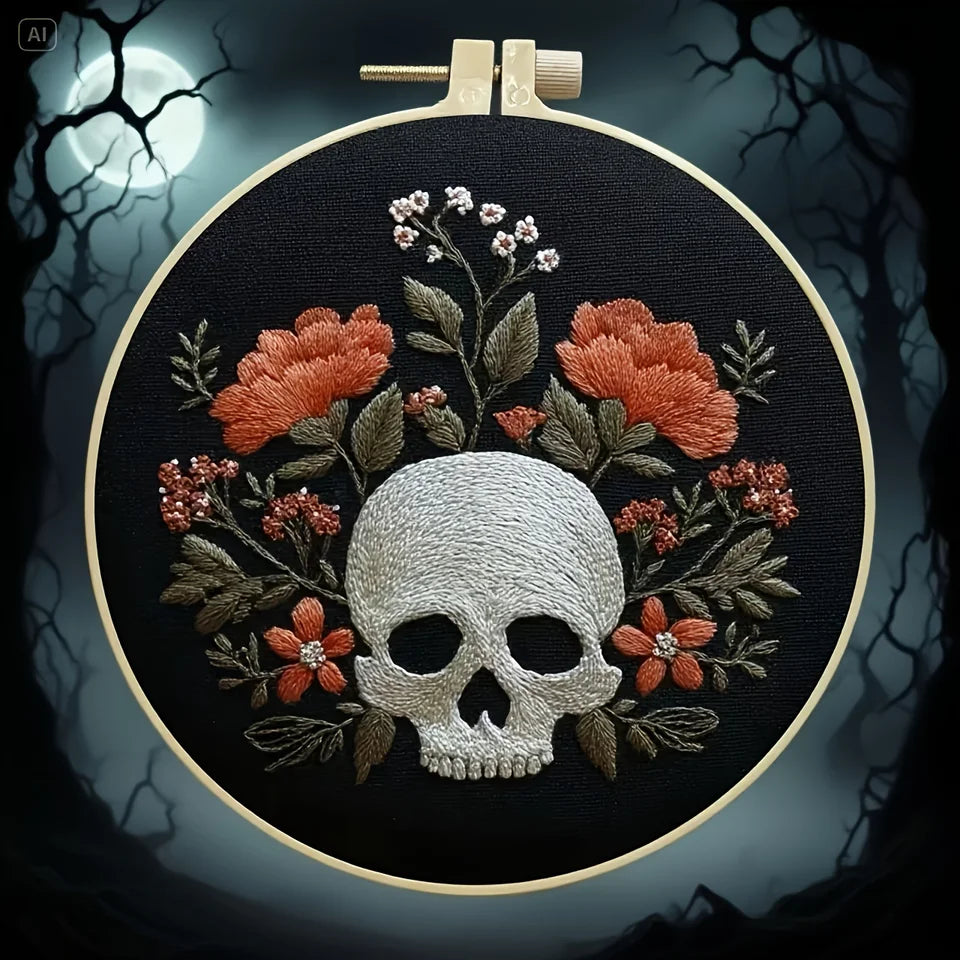 New creative Halloween pendant hand-embroidery DIY material pack for beginners. The set includes needles, threads, embroidery st