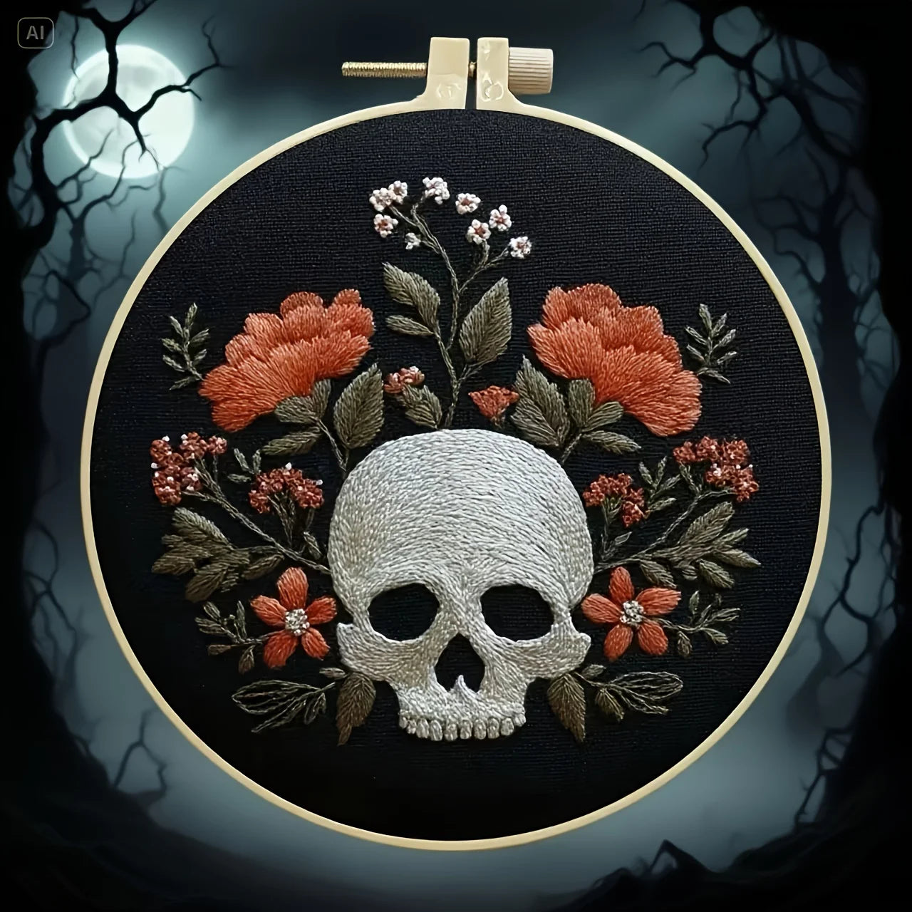 New creative Halloween pendant hand-embroidery DIY material pack for beginners. The set includes needles, threads, embroidery st