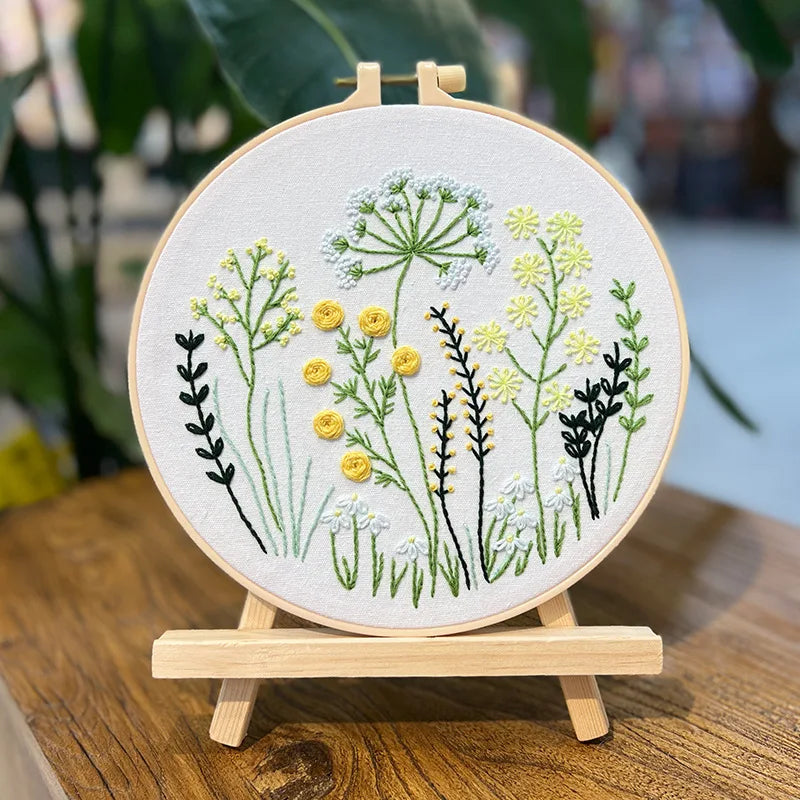 Embroidery Kit for Adults Kids Beginners Hand Embroidery Starter Kit Counted Stamped Cross Stitch Needlepoint Kit