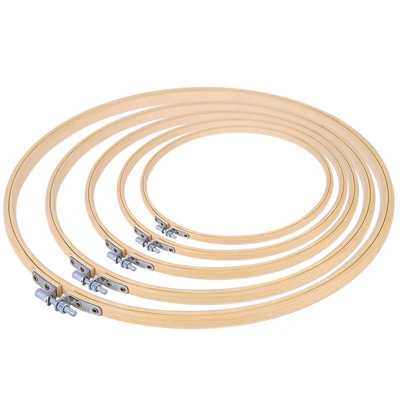 KRABALL Bamboo or Plastic Frame Embroidery Hoop Set Ring Circle Round Cross Stitch Hoop Ring DIY Loop Sewing Tools Accessories