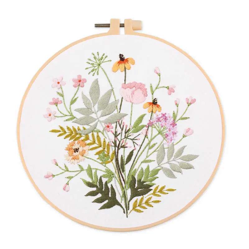 Flower Embroidery Starter Kit With Embroidered Hoop Cloth DIY Handmade Cross Stitch Set For Craft Lover Dropshipping Wholesale