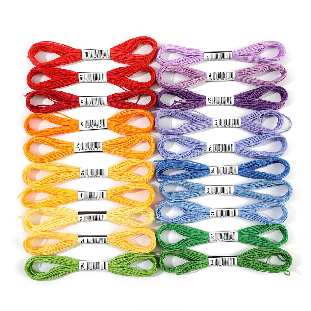 20colors/set Embroidery Floss Thread Set Cross Stitch Thread Macaron Rainbow Color Assortment for DIY Sewing DIY Sewing Design