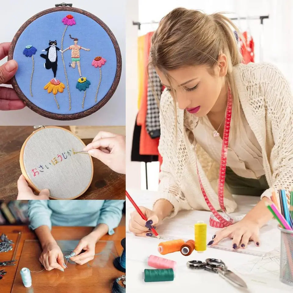 6pcs/Pack Assorted Colors Sewing Thread Polyester Sewing Thread, For Domestic DIY Sewing And Embroidery