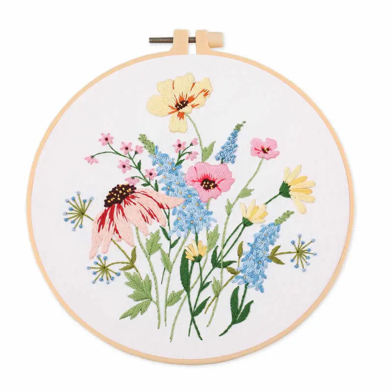 Flower Embroidery Starter Kit With Embroidered Hoop Cloth DIY Handmade Cross Stitch Set For Craft Lover Dropshipping Wholesale