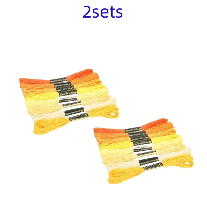 8lot 7.5m Silk Line Cotton Cross Stitch Thread Sewing Skeins Embroidery Thread Floss Kit Knitting Spiraea Sewing Accessories