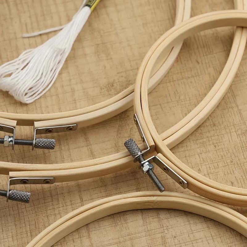KRABALL Bamboo or Plastic Frame Embroidery Hoop Set Ring Circle Round Cross Stitch Hoop Ring DIY Loop Sewing Tools Accessories