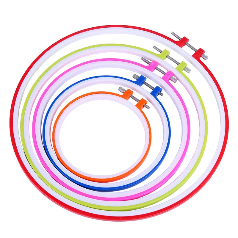 KRABALL Bamboo or Plastic Frame Embroidery Hoop Set Ring Circle Round Cross Stitch Hoop Ring DIY Loop Sewing Tools Accessories
