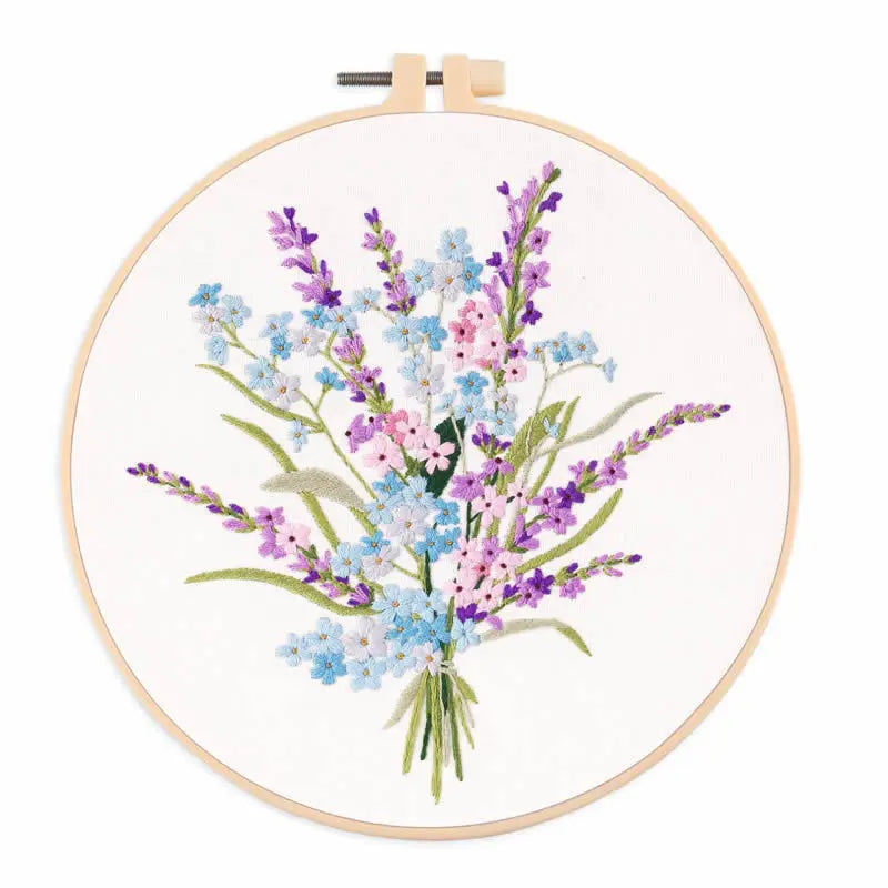 Embroidery Kit for Beginners, Fabric Cross Stitch Kits for Adults, DIY Embroidery Starter Kits with Floral Flower Patterns