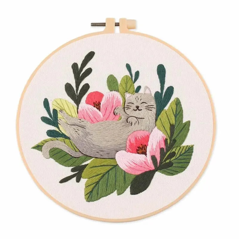 2024 New Embroidery Diy Material Package Kit Cat Pattern Cross Stitch Table Painting Hanging Picture