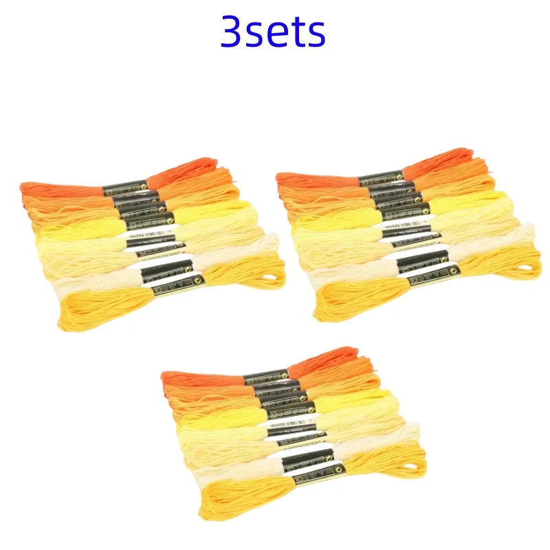 8lot 7.5m Silk Line Cotton Cross Stitch Thread Sewing Skeins Embroidery Thread Floss Kit Knitting Spiraea Sewing Accessories