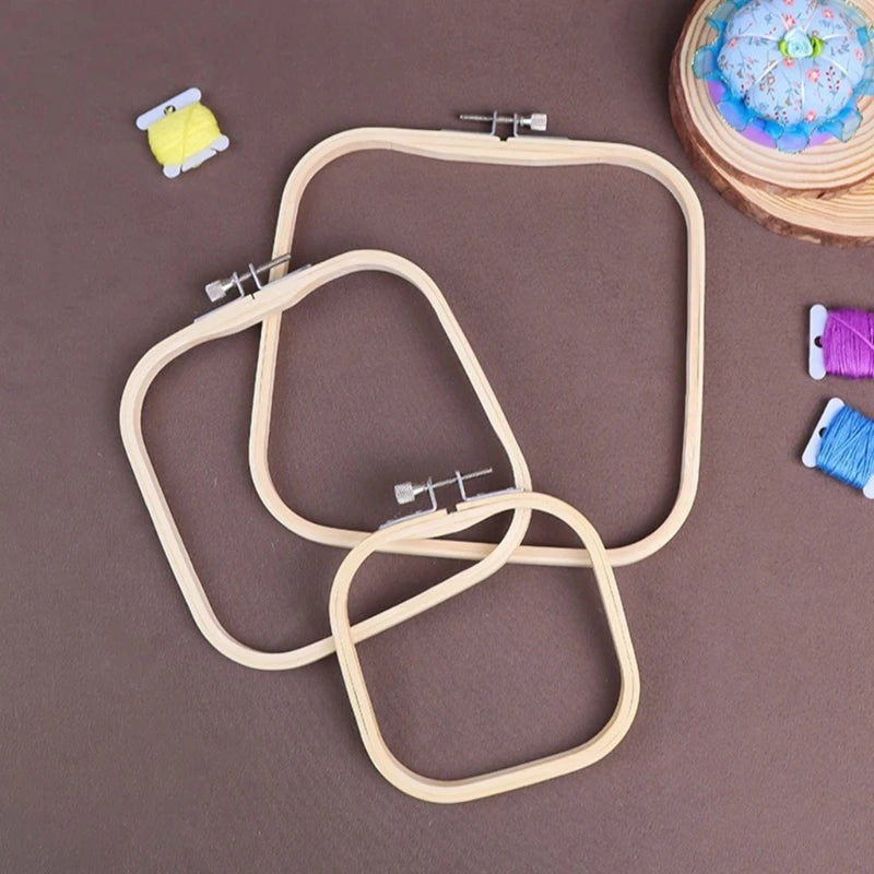 3Pcs Square Embroidery Hoop Adjustable Stitching Hoop for Needlework Craft New