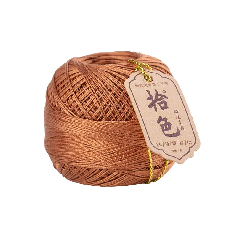 Size 10 Lace Thread 10g/Ball Cotton Crochet Tatting Knitting Thread Solid Color Embroidery Floss Home Stitching Sewing Supplies