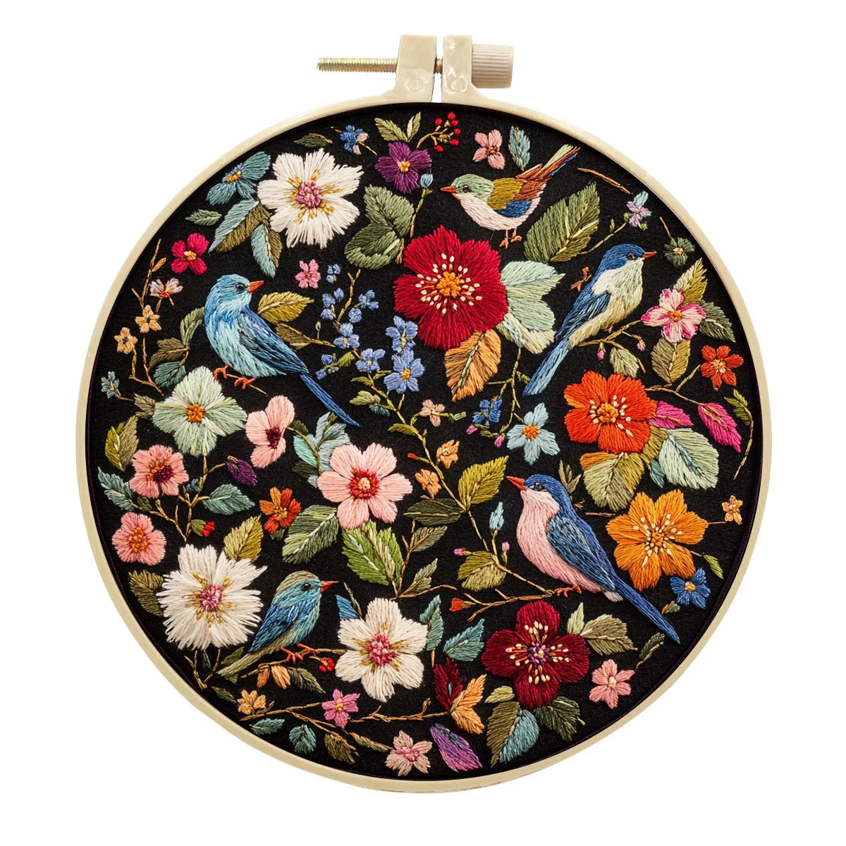 3D Beginner Embroidery Kit with Flower And Bird Pattern Traditional Handicraft Materials Set for Novices