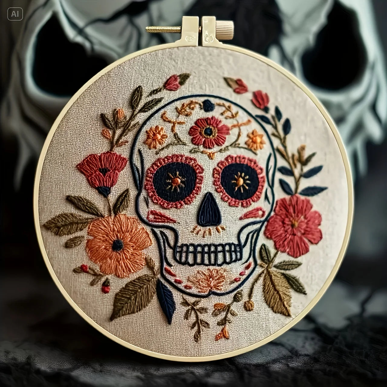 New creative Halloween pendant hand-embroidery DIY material pack for beginners. The set includes needles, threads, embroidery st