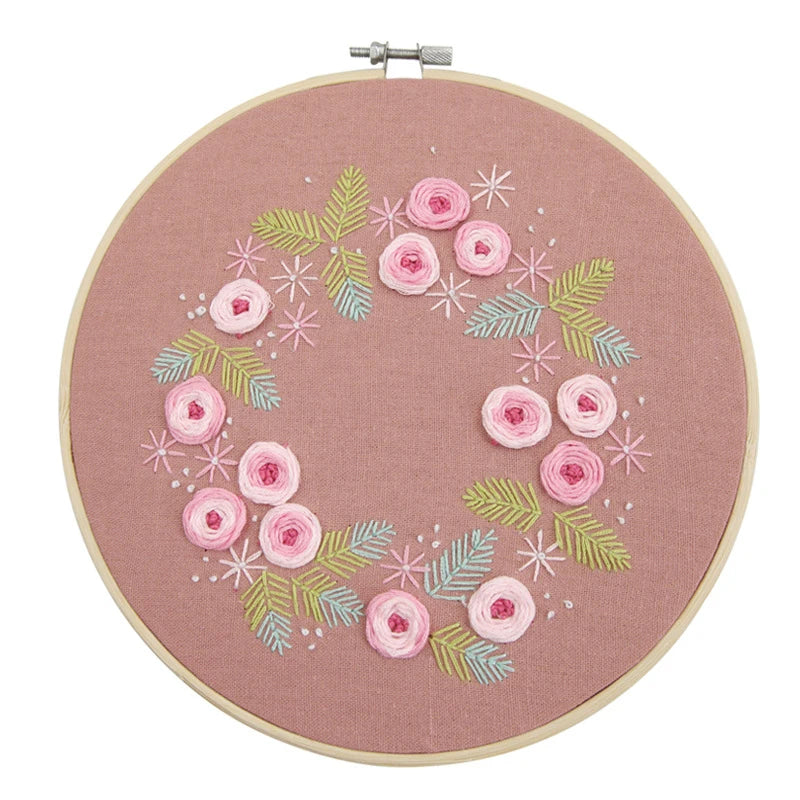 Embroidery Kit for Beginner Adults, Stamped Cross Stitch kits Dasiy Flower Hand Embroidery Starter Needlepoint Kit