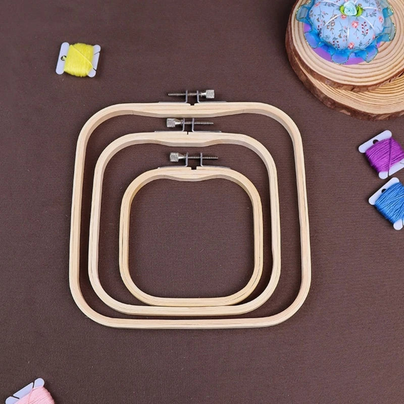 3Pcs Square Embroidery Hoop Adjustable Stitching Hoop for Needlework Craft New