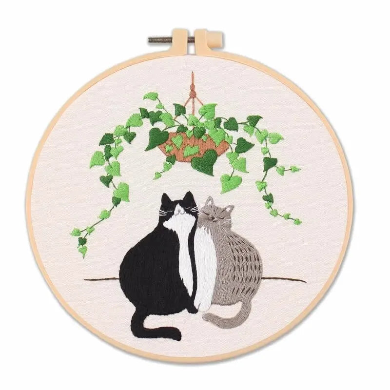 2024 New Embroidery Diy Material Package Kit Cat Pattern Cross Stitch Table Painting Hanging Picture